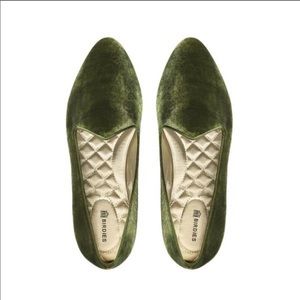 Birdies "The Heron" Olive Velvet Slipper